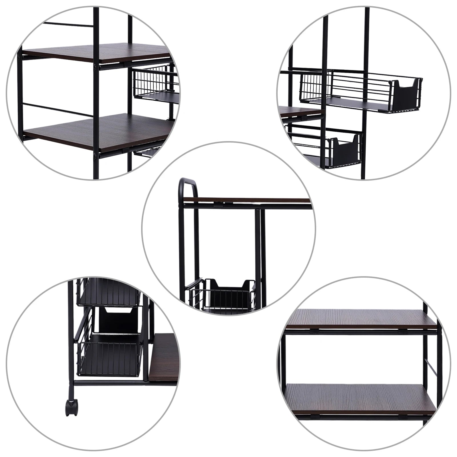 4 Tier Cart Microwave Oven Rack Utility Workstation Stand Shelf Storage Holder